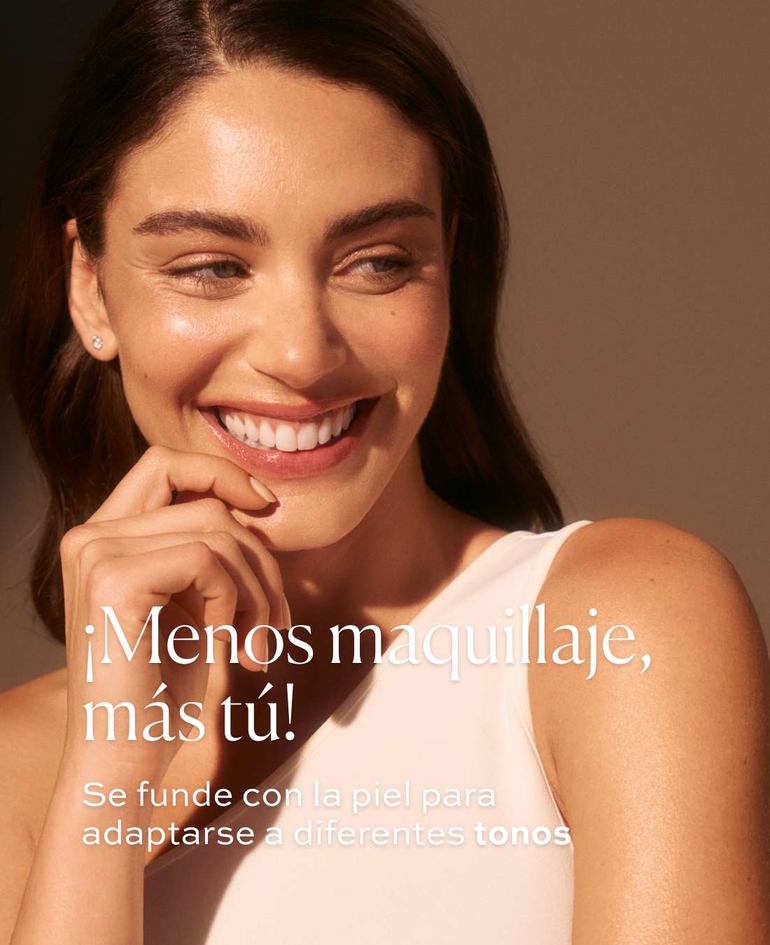 &iexcl;Menos maquillaje, m&aacute;s t&uacute;! Se funde con la piel para adaptarse a diferentes tonos